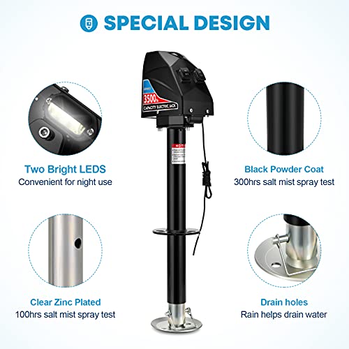 Kohree Electric Trailer Jack 3700lbs, Heavy Duty RV Electric Power