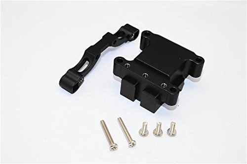 Tamiya TT-01 / TT-01D Upgrade Parts Aluminum Front Damper Plate With Gear Box & Screws - 2Pcs Set Black