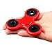 UNI-Novelty Tri-Spinner Fidget Toy Hybrid Ceramic Bearing Stress Reducer for ADD, ADHD, Anxiety, and Autism Adult Children with EVA Bag and Cleaning Cloth (Red)