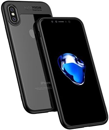 Apple iPhone X Case | Sleek Matte Black Edges with Clear Back | Shock Absorbing Flexible TPU + Strong Polycarbonate Hybrid | Ultra Slim and Durable Cover | iPhone 10