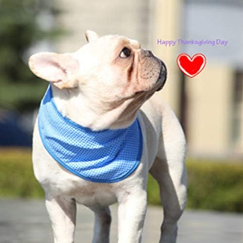 Popetpop 犬用クールバンダナ 犬 ネッククーラー 調節可能 ペット用冷感首輪 ソフト 冷却スカーフ 熱中症 暑さ対策 首 冷やす グッズ 首 冷却 冷え冷え首輪 ひんやり 保冷剤 夏用品 犬猫兼用 青 サイズ L B08bc63bbh 900円