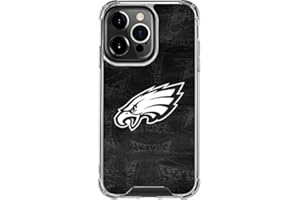 Skinit Clear Phone Case Compatible with iPhone 13 Pro - Officially Licensed NFL Philadelphia Eagles Black & White Design