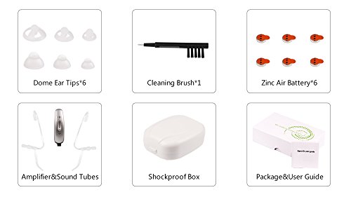 ePartner Sound Personal Amplifier Hearing Enhancer Digital Hearing Amplifier Noise Reduction Mode with Adjustable Volume Tone Control(Silver, Left Ear)