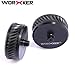Worker 2Pcs ABS Modified Oblique Line Flywheel Wheel for nerf n-Strike Elite stryfe/rapidstrike CS-18/rebelle Rapid red (Precision Type, Matching to Flat Flywheel Cage,Black)
