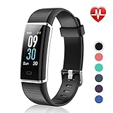 Letsfit Fitness Tracker Color Screen, IP68 Waterproof Heart Rate Monitor Activity Tracker, Pedometer Watch Sleep Monitor Step Counter for Kids Women Men, Smart Phones