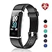 Letsfit Fitness Tracker Color Screen, IP68 Waterproof Heart Rate Monitor Activity Tracker, Pedometer Watch Sleep Monitor Step Counter for Kids Women Men, Smart Phones