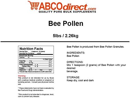 Nutra Naturally Pure Bee Pollen Powder 5 lbs Juice and Smoothie Vitamin Mineral Protein Greens Boost Shots Bulk