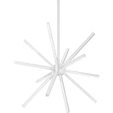 Kuzco Lighting Sirius Minor 20" LED Chandelier | White Modern Linear Cluster Fixture | 48W 3000K | Adjustable Down-Rod Hangin