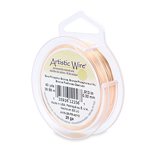 Beadalon 28-gauge artistic wire, 40-yard, phosphor bronze