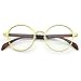 PenSee Oval Round Circle Eye Glasses Large Oversized Metal Frame Clear Lens