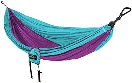 Castaway Triple stitch Travel Double Hammock (Turquoise/Purple)