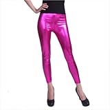 HDE Women Shiny Liquid Wet Look Metallic Stretch Leggings - Plus Sizes Available