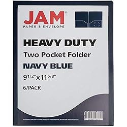 JAM PAPER Heavy Duty Plastic 2 Pocket Extra Tough