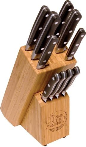 Amazon Com Culinary Institute Of America 11 Piece Hyde Park Knife Set With Block Kitchen Dining