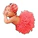 Evelin LEE Baby Photo Prop Infant Lovely Costume Tutu Dress Flower Headband Set Red