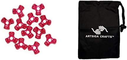 Darice Beads Tri Beads Translucent Ruby 11mm 480Pc (1 Pack) 06102 5 T20 bundled with 1 Artsiga Crafts Small Bag
