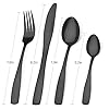 Matte-Black-Cutlery-Set-Bettlife-Tableware-Set-Stainless-Steel-Flatware-Silverware-Set-with-Knife-and-Fork-Set-Service-for-8-Dishwasher-Safe-Easy-Clean-Hold-Matt-Black-32-P Matte Black Cutlery Set, Bettlife Tableware Set Stainless Steel Flatware Silverware Set with Knife and Fork Set, Service…