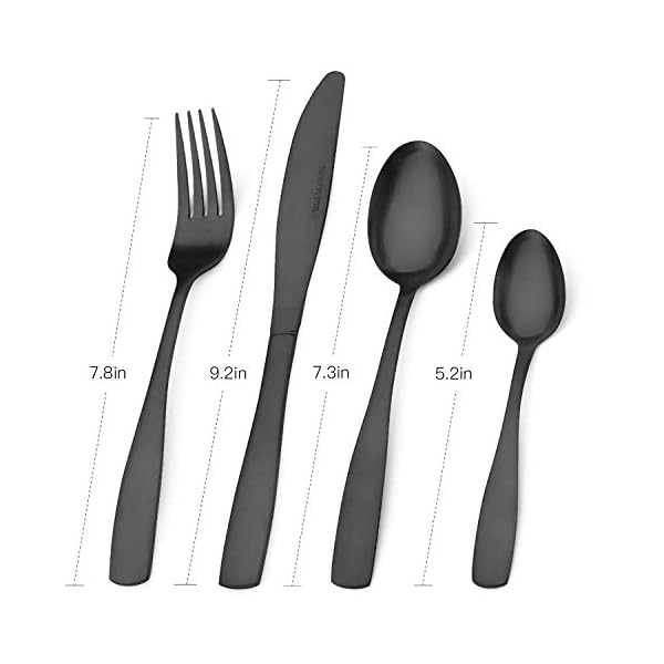 Matte-Black-Cutlery-Set-Bettlife-Tableware-Set-Stainless-Steel-Flatware-Silverware-Set-with-Knife-and-Fork-Set-Service-for-8-Dishwasher-Safe-Easy-Clean-Hold-Matt-Black-32-P Matte Black Cutlery Set, Bettlife Tableware Set Stainless Steel Flatware Silverware Set with Knife and Fork Set, Service…