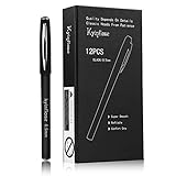 Kyinflose Pens, Smooth Gel Ink Roller Ball Pens, Fine Point, Black, 12-Pack (0.5mm)