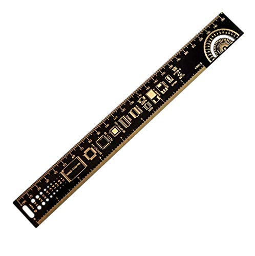 Mayata 1Set 15cm 20cm 25cm Multifunctional PCB Ruler Measuring Tool Resistor Capacitor Chip IC SMD Diode Transistor Package 180 Degrees
