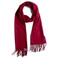 Plum Feathers Super Soft Luxurious Cashmere Winter Scarf (Burgundy)