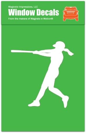 Softball Batter Car Window Decal White