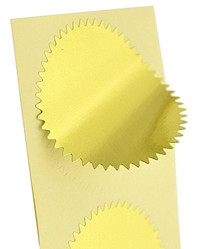 MDLG 100pcs Gold Vintage Embosser Stamp Sealing Blank Certificate Self-Adhesive Stickers (Gold) - Thumbnail 3