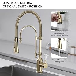 KunMai Kitchen Faucets Brushed Gold Kitchen Sink