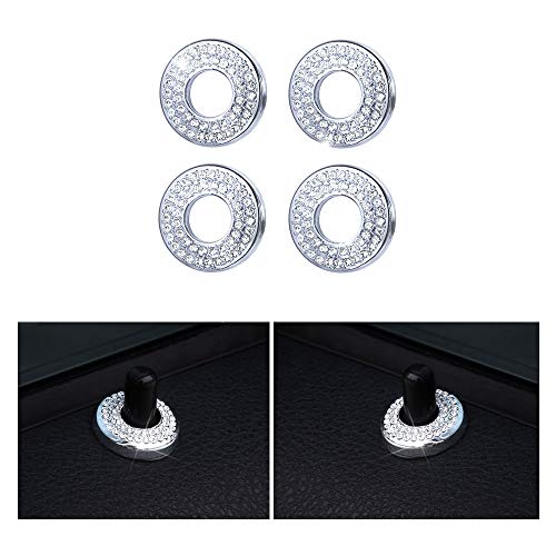 1797 Compatible Door Lock Pins Caps for BMW Accessories Parts Covers Decal Bling Interior Decorations 3 Series F30 G20 320i 325i 325ix 328d 328i 330i 335i xDrive AWD Women Men Crystal Silver Pack of 4