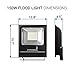 HyperSelect 150W LED Flood Light, (750 Watt Equivalent), 15000 lumen, 5000K Crystal White, Super Bright Outdoor LED Floodlight, UL, 100-277v, IP66 Waterproof