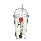 Zak Designs BUBA-S960 23 Oz. Tumbler with Enchanted Rose Inside, Multicolored