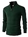 H2H Men's Quarter Zip Sweater Slim Fit Casual Knitted Turtleneck Pullover Mock Neck Polo Sweater Green US L/Asia XL (KMOSWL021)