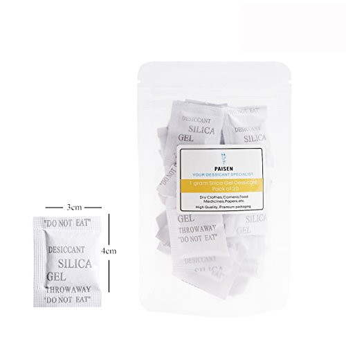 (20 packs) 1 Gram Silica Gel Dessicant Composite Paper Drying Desiccant Packets, High Efficient Dehumidifier Bags,Clear Moisture Gel Beads - Thumbnail 5