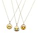 Lux Accessories Gold Tone Emoji Smiley Faces Novelty Charm Necklace Set (3PCS)