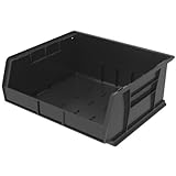 Akro-Mils 30250 Plastic Storage Stacking Hanging Akro Bin, 15-Inch by 16-Inch by 7-Inch, Black, Case of 6