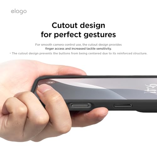 elago Magnetic Silicone Cover Compatible with iPhone 16 Pro Cover 6.3 inches Compatible with all MagSafe accessories - Built-in Magnets, Soft Grip Silicone, Shockproof (Black)