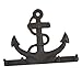 Coat Key Holder 4 Hook Rack, Rustic Cast Iron Anchor, Nautical Wall Decor, 10-inch