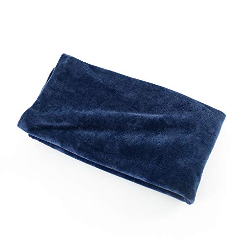 Evolive Soft Micromink Euro Sham Cover Pillowcase Replacement with Zipper Closure (Navy, 26"X26")