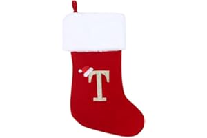 infleesh 20 Inches Monogrammed Christmas Stockings with Letters,Super Soft Christmas Stockings Large Monogram Stockings Red L