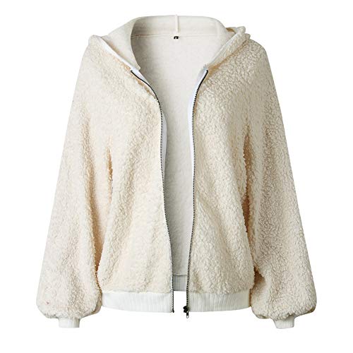 Jacket Women Winter Sale,Women Hooded Long Sleeve Zipper Pullover Blouse Shirts Coat Sweatshirt BG/S,Golf Equipment,Beige,S - Thumbnail 5