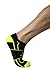 Mission Men's Performance No Show Socks - 2 Pack Black/High Vis Green/Grey M
