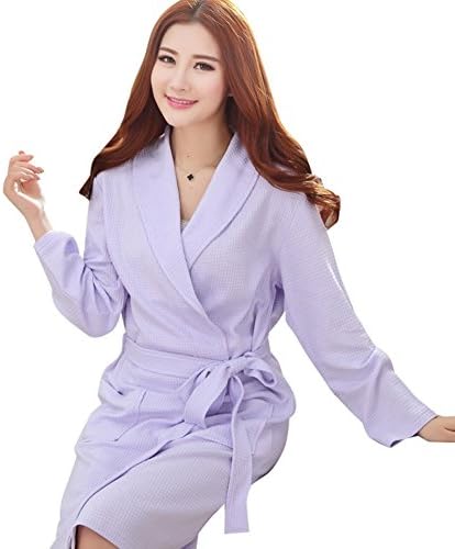 Warmjama Womens Couples Matching Knit Cotton Loungewear Bath Robe M Purple