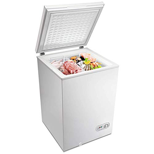 Kismile 3.5 Cubic Feet Chest Freezer with Removable Basket Free
