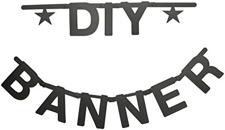 Custom DIY Party Banner Kit (Black Letters) Includes Special Characters (Black)