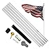 A-ONE 20FT Super Thick Aluminum Sectional American Flag Pole, Super Tough Heavy Duty US Outdoor Residential Flagpole Kit with Golden Ball Topper & Two Aluminum Snap Hooks, Silver primary