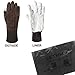 LETHMIK Thick Suede Leather Gloves Womens Winter Warm Fleece Lined with Long Knit Cuff Brown