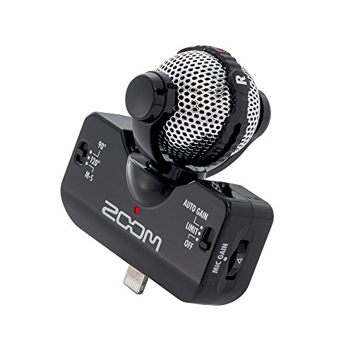 ZOOM iQ5 W iPhone 5 Stereo Condenser MidSid Microphone Gain Control