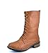 Dream Pairs Round Toe Lace up Military Combat Boots