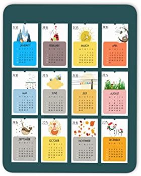 Lovely cartoon 2018 calendar mosue pad--Non-Slip Rubber MousePad---Applies to games，home, school,office mouse pad