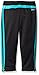 adidas Little Girls' Performance Pant, Black/Teal, 6X